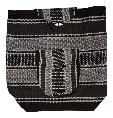 Mochilas Artesanal Tejida, Mxtza-001, 1 Pza, 10kg, Negro/bla Color Negro/ Blanco