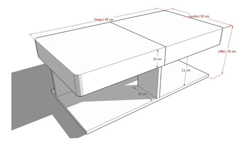 Imagen 4 de 9 de Mesa De Centro Poliuretano Moderna Extensible Ref: Aramis