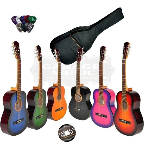 Guitarra Criolla Clasica Mediana 3/4 Funda Acolchada Cd Gtia