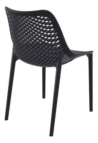 Pack 4 Sillas Comedor Resistent Exteriores, Lavables, City Color Negro