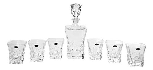 Amlong Crystal Rock Elegante Juego De Decantador De Whisky C