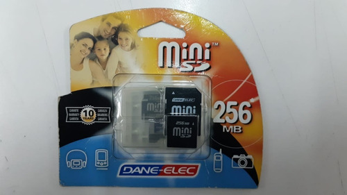 Cartão De Memoria Minisd Dane-elec 256bm Novo Lacrado.