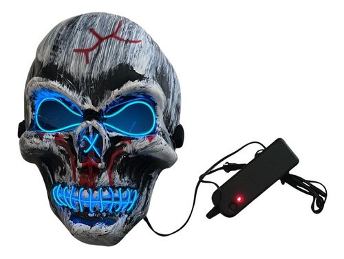 Mascara De Halloween Esqueleto Con Luces Led Terror Ekolmac