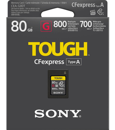 Cartão Cfexpress 80gb Sony Tough Typea Pcie3.0 / 800mb/s