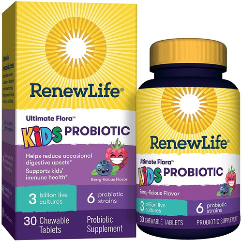 Renew Life Probiótico Niños 6 Cepas 30 Tabletas Masticables