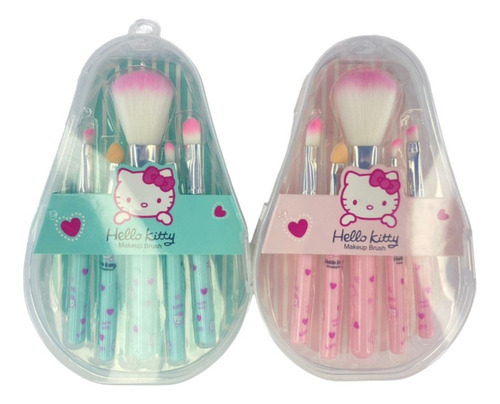 Set De Brochas De Maquillaje Hello Kitty Kawaii 