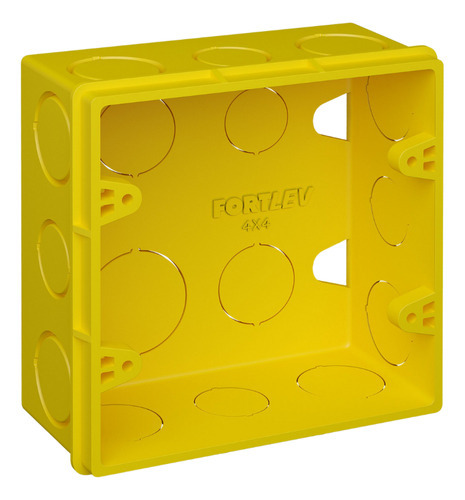 Caixa De Luz Embutir 4x4 Amarela Para Tomada Fortlev