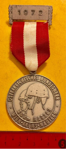 Medalla Del Ejercito Federal Austriaco 80kms De Marcha 1972