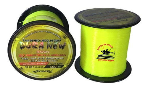 Linha Duranew 0.40mm 500m Monofilamento Nova Duranium Cores Cor Amarelo