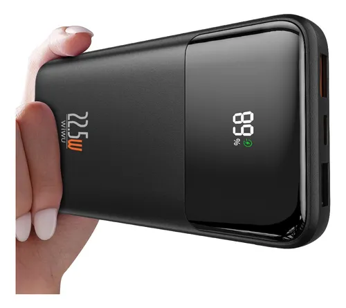 Power Bank Wiwu Carga Rápida 22.5w Doble Usb + Tipo C Negro