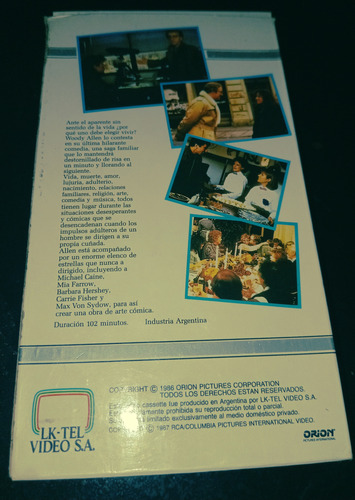 Hannah Y Sus Hermanas!! En Vhs Clásico De Colección!! (Usado)