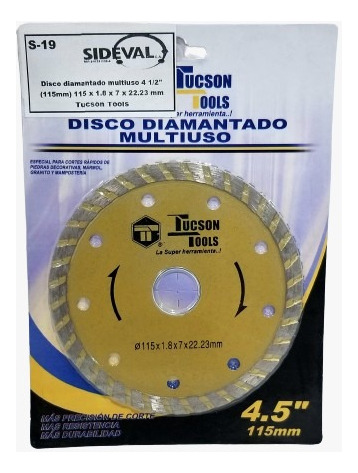 Disco Diamantado Multiuso 4'1.2-115mm. Tucson Tools