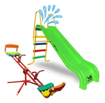 Comprar Combo Sube Baja Tobogan 4 Escalones Agua Pileta Pvc Vxplay Color Verde