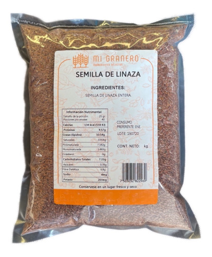 Semilla De Linaza Entera 1 Kilo Canadiense Premium