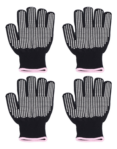 Pink Heat Resistant Gloves 4pcs High Temperature Anti