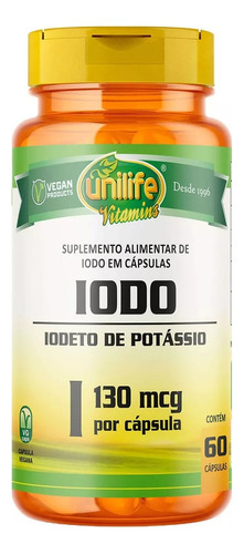 Yoduro De Potasio Yodo Unilife 60 Cápsulas 