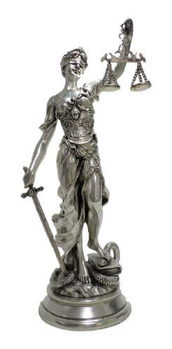 Diosa Dama De La Justicia 38cm Resina Metalizado Abogados