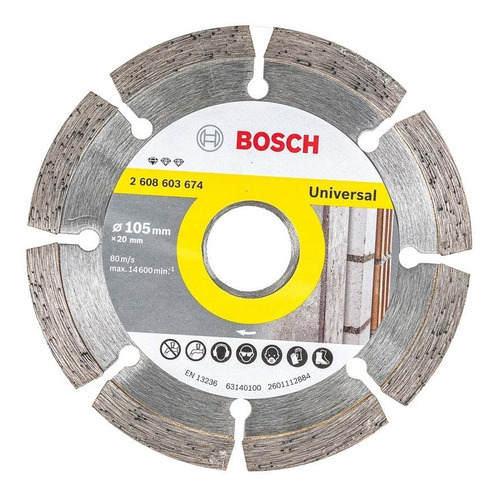 Disco Diamantado Segmentado 105mm - 2608603674000 Bosch Cor Prateado