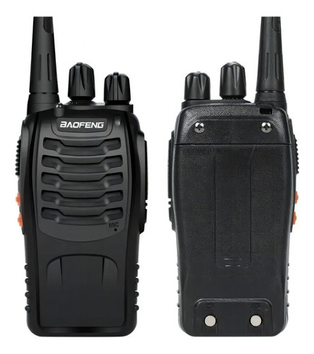 Pack 2 Radios Transmisor Walkie Talkie Baofeng 888s Color Negro Bandas De Frecuencia 400-470 Mhz