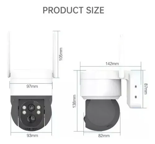 Cámara Solar Para Exteriores Ip 1080 Inalámbrica 360 Blanco