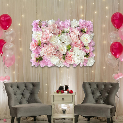 Panel De Pared De Flores Artificiales, Telón De Estilo C