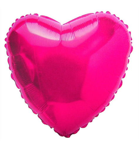 Imagem 1 de 2 de Balão Coração Pink 45cm Metalizados Kit C/ 10 Unid Vazio