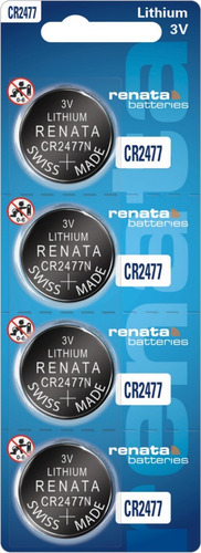 Imagen 1 de 8 de 4 X Pilas Boton Cr2477 2477n Renata Original Suiza Blister