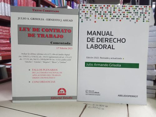 Combo Manual Laboral + Ley De Contrato De Trabajo Grisolia