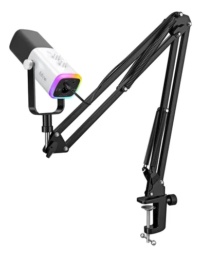 Micrófono Para Juegos Fifine Am8t Usb/xlr Dynamic Con Rgb Wh