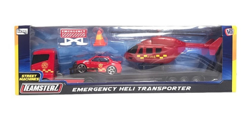 Camión Transportador Teamsterz Con Helicoptero Y Auto