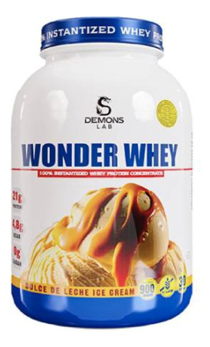 O Melhor Whey Protein Concetrado Wonder 900g - Demons Lab Sabor Dulche De Leche Ice Cream