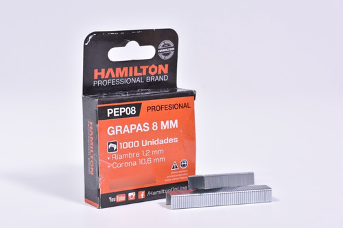 Grapas 8mm Para Pep Hamilton X 1000u. Pep08
