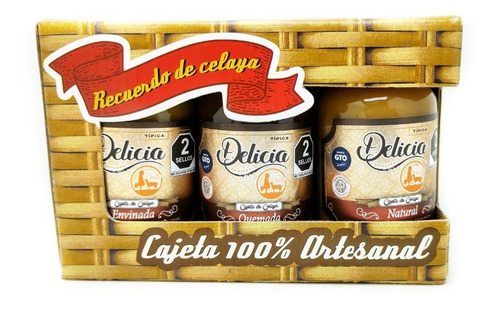 3 Cajetas De Celaya La Delicia Cajita Nuez Piñón Frutos 160g