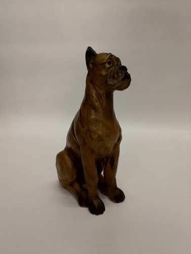 Escultura U.s.a Perro Boxer En Ceramica Y Oleo De Mesa 