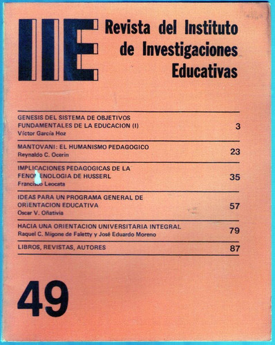 Revista Del Instituto De Investigaciones Educativas 1985