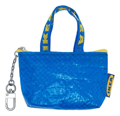 Monedero Llavero Mini Bolsa De Mano Ikea Escala Azul 9x7cm