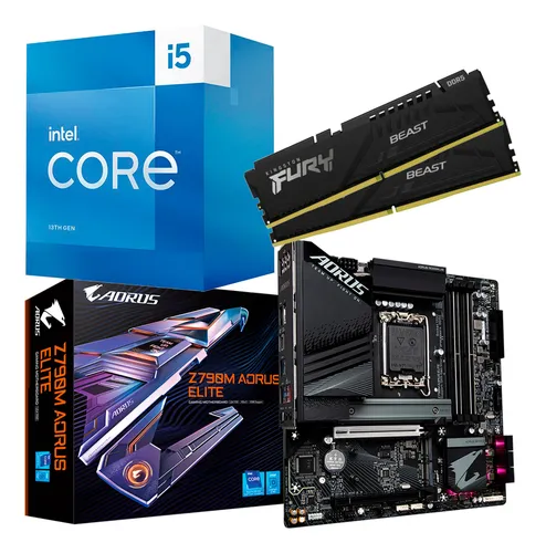 Kit Intel 13ª Geração I5 13600k Z790m Aorus Elite 32gb Ddr5 Kit Intel 13ª Geração I5 13600k Z790m Aorus Elite 32gb Ddr5