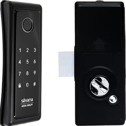 Fechadura Digital Sobrepor Silvana Sdd220 Biometria E Senha Cor Preto