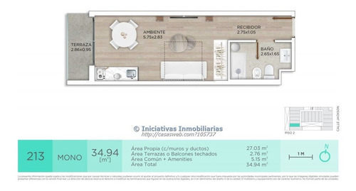 Imagen 2 de 6 de Monoambiente Con Garage