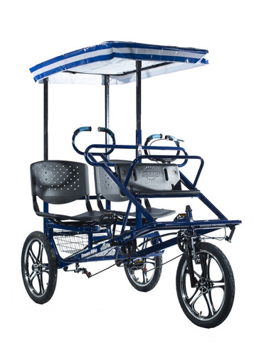 Bicicleta Triciclo Família Carrocela Passeio Azul 