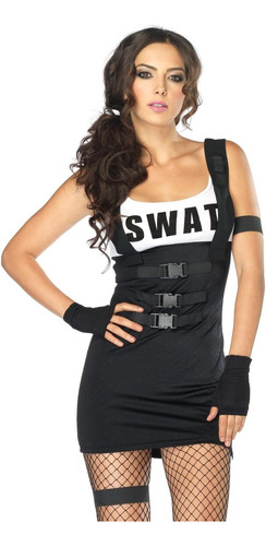 Leg Avenue Juego De 4 Piezas De Vestido Sensual Swat-disfraz