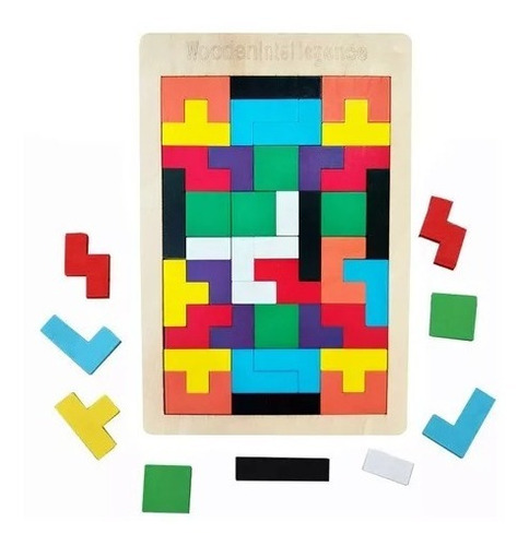 Pentominó Rompecabezas Tangram Tetris Madera 40 Piezas Sz131