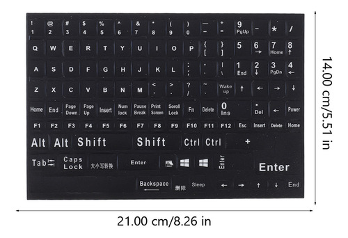 2 Hojas De Pegatinas Para Teclado Portátil Y Teclado De Orde