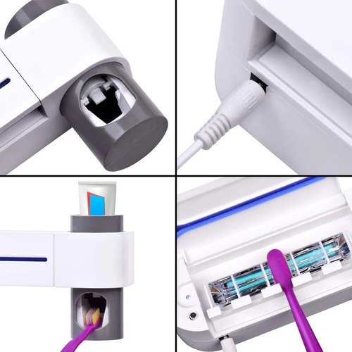 Dispensador Crema Dental Con Luz Uv Esteriliza Cepillos