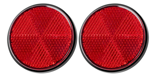 Reflector Rojo Redondo Universal, 2 Unidades, Para Moto Atv