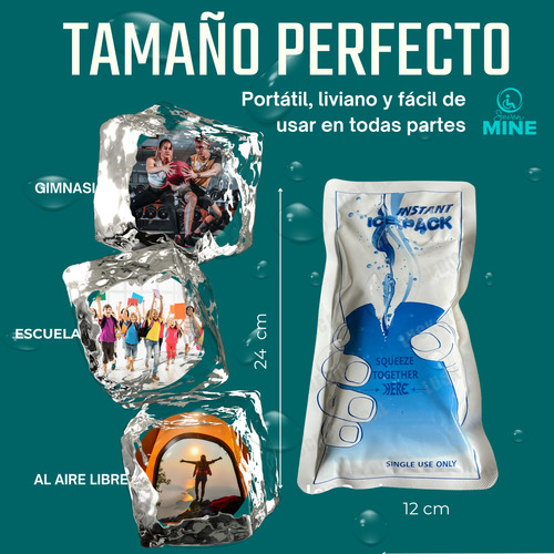 10 Bolsas De Hielo Instantánea 24 X 12 Cm | Compresas Frio
