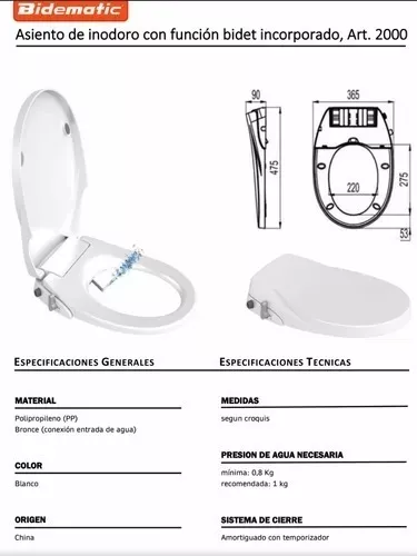 Sanitarios Casa Luque - Tapa asiento inodoro con bidet incorporado