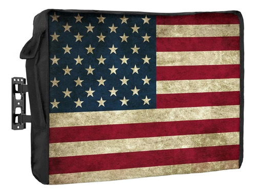 Cubierta De Tv Para Exteriores - Bandera Americana Impermeab