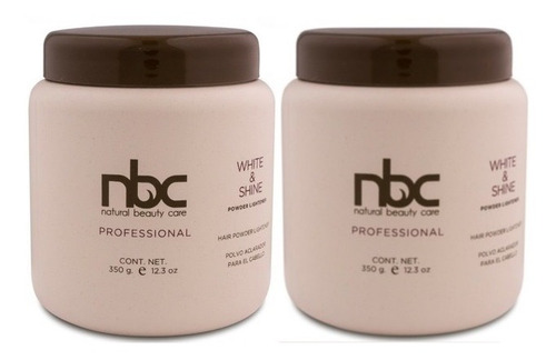 2 Bote Decolorante White&shine Nbc Nattura 350 Gramos Tono Azul