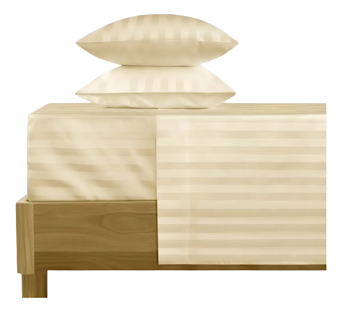 Juego de Sábanas Queen Microfibra 600 Hilos Beige Acanalado Pimacol Supersoft